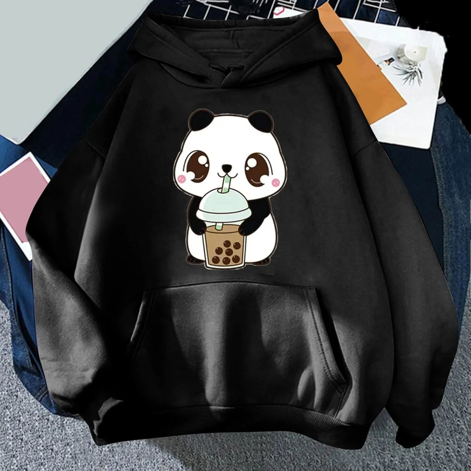 Womens Cute Graphic Hoodies 2024 Fall Outfits Oversized Hoodies for Teen Girls Trendy Long Sleeve Preppy Sweatshirts