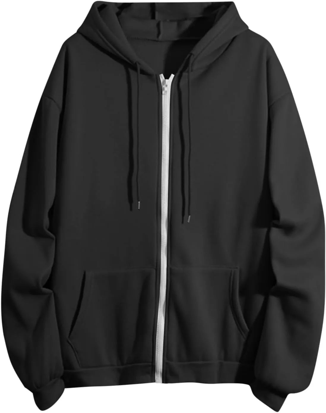Women's Full Zip Up Hoodie Fall Jacket Oversized Casual Drawstring Collar Hooded Sweatshirts with Pockets Winter