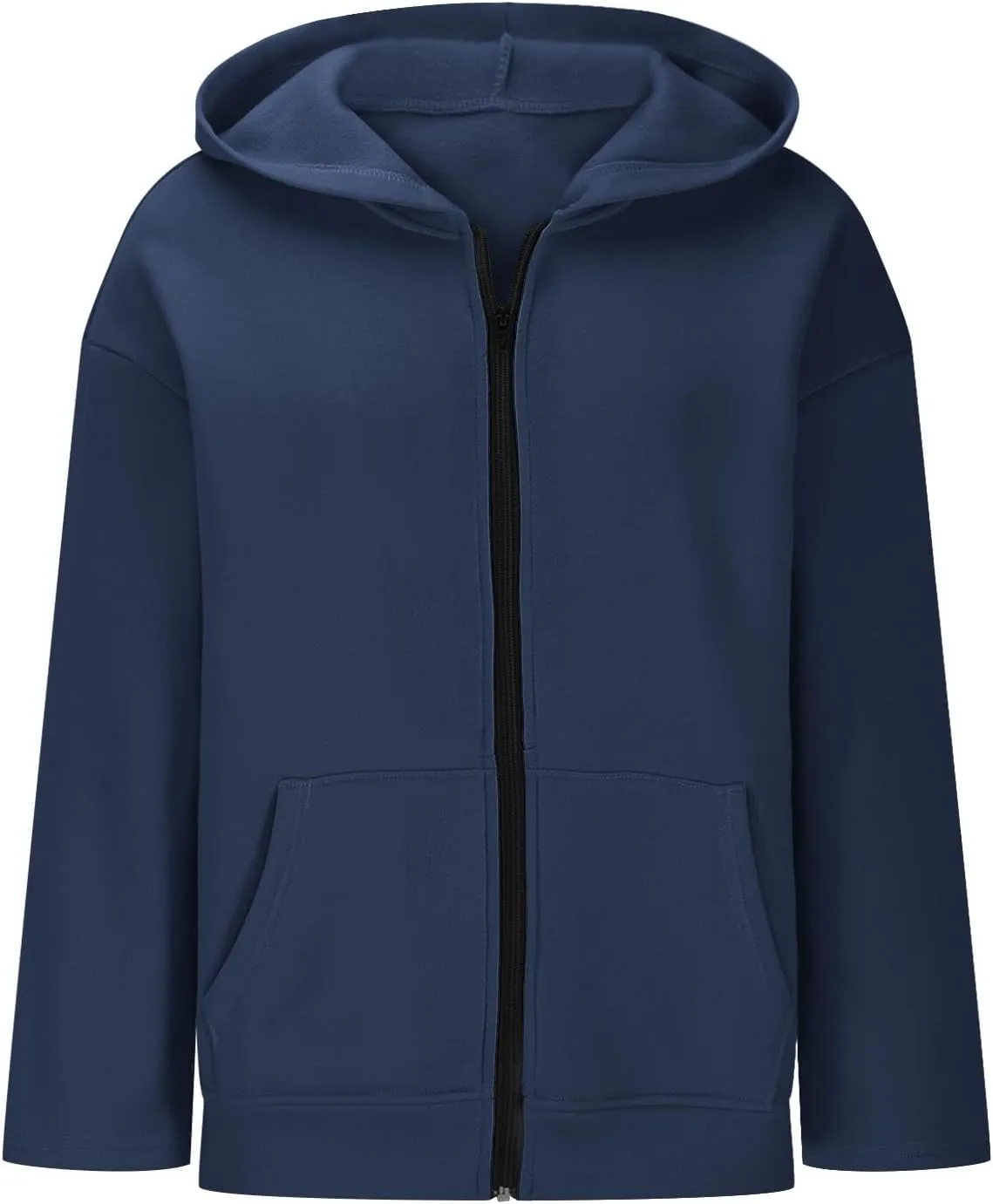 Women's Full Zip Up Hoodie Fall Jacket Oversized Casual Drawstring Collar Hooded Sweatshirts with Pockets Winter