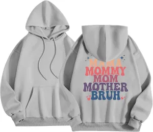 Womens Hoodies Letter Print Oversized Sweatshirt Long Sleeve Tops Pullover Fall Outfits with Pocket