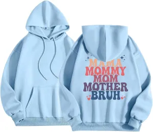 Womens Hoodies Letter Print Oversized Sweatshirt Long Sleeve Tops Pullover Fall Outfits with Pocket