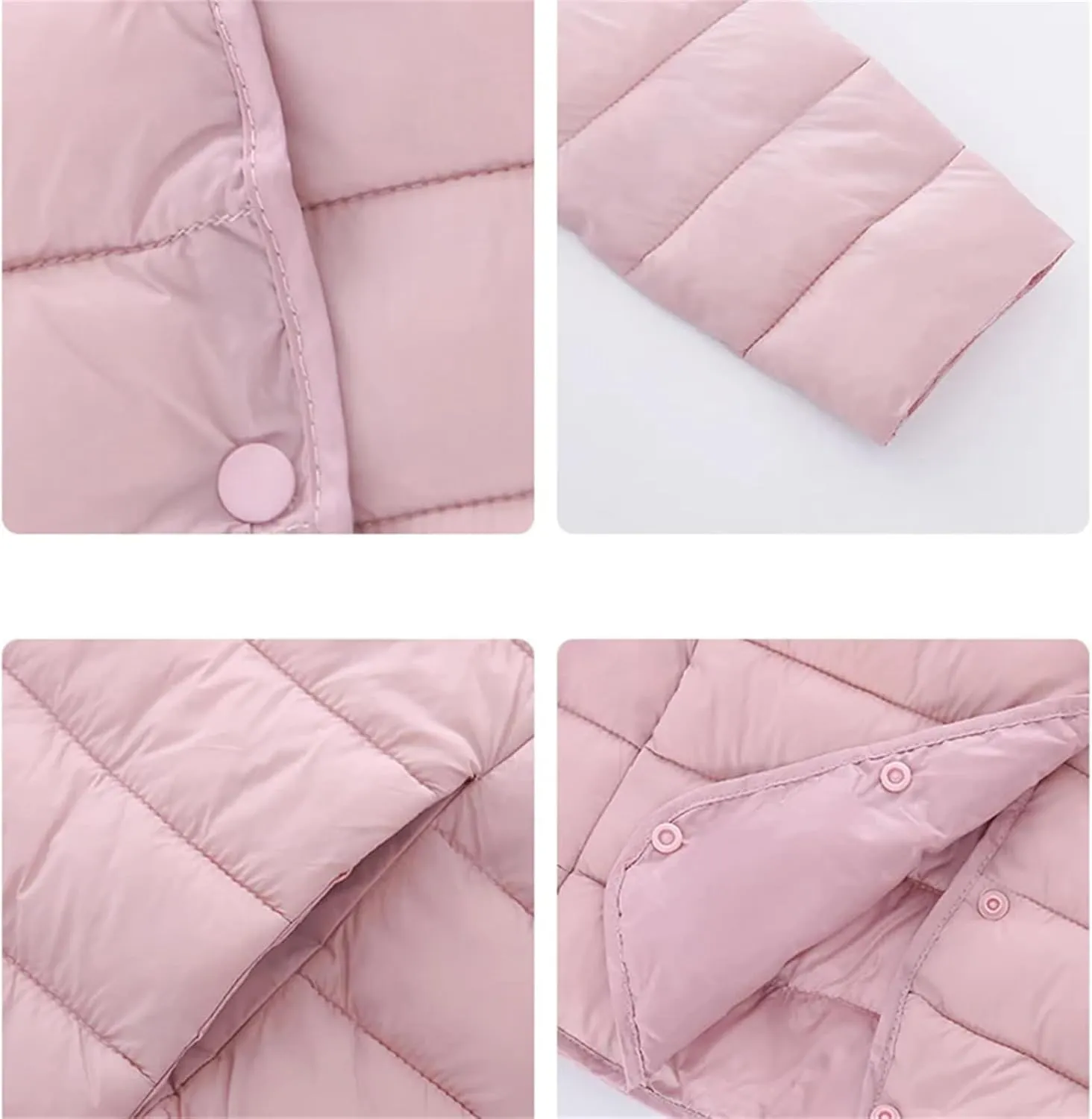 Women's Jacket Winter Ultra Light Down Cotton Collarless Padded Coat Matt Fabric Lightweight Warm Female Coat