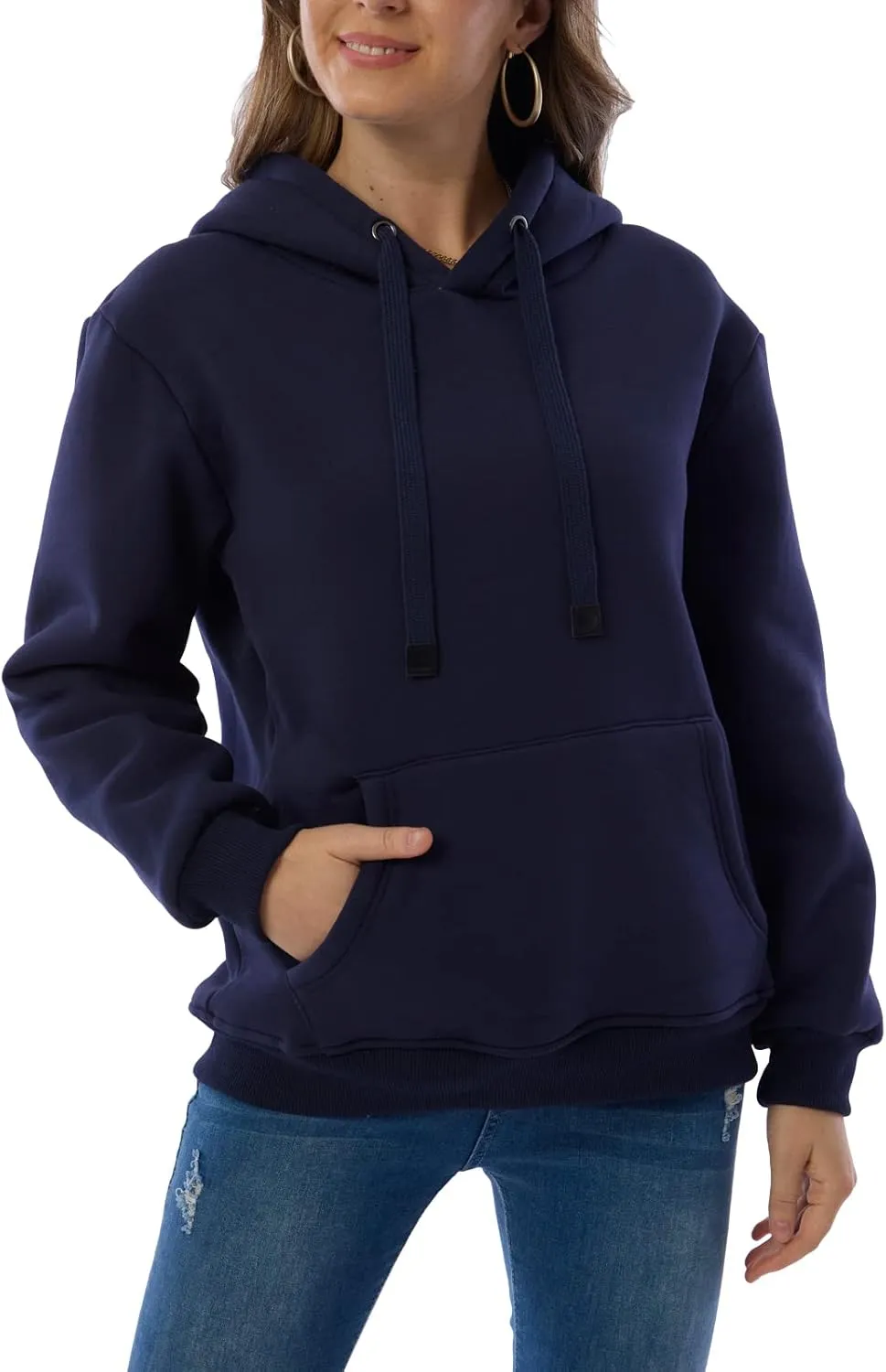 Women's Long Sleeve Fleece Lined Sweatshirt Casual Winter Warm Sherpa Hoodie Pullover