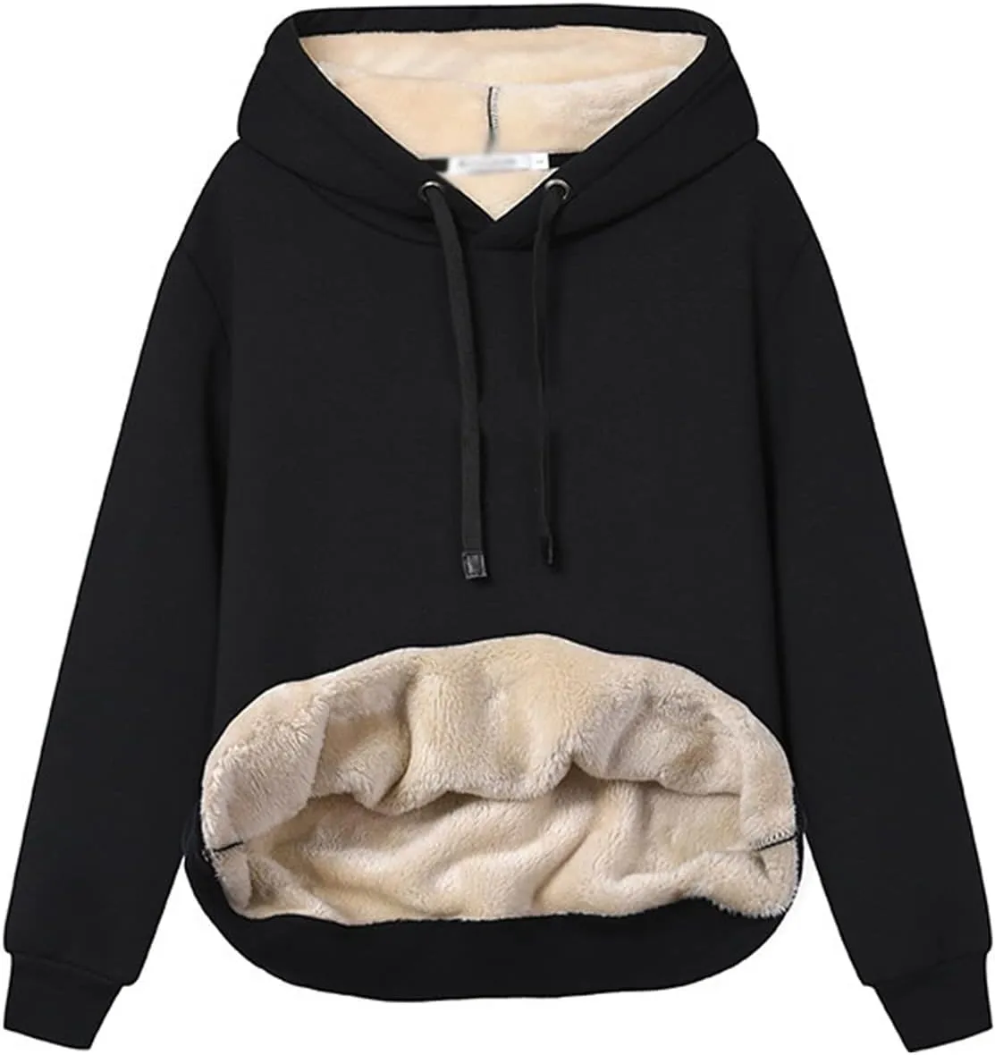 Women's Long Sleeve Fleece Lined Sweatshirt Casual Winter Warm Sherpa Hoodie Pullover