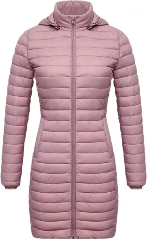 Womens Long Warm Parka Coat With Hood Female Winter Jacket Outdoor Padded Cotton Clothes Outwear