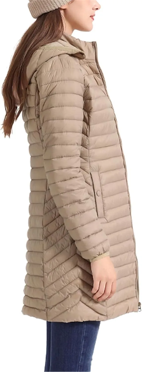 Womens Long Warm Parka Coat With Hood Female Winter Jacket Outdoor Padded Cotton Clothes Outwear