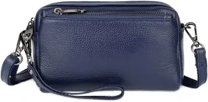 Women's Money Cell Phone Multi-Pocket Design Genuine Fashion Women's Crossbody Bag
