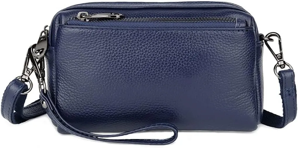 Women's Money Cell Phone Multi-Pocket Design Genuine Fashion Women's Crossbody Bag
