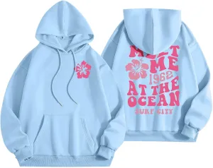 Women's Oversize Y2K Hoodies Teen Girls Cute Graphic Preppy Sweatshirts Trendy Long Sleeve Fall Hooded Sportswear