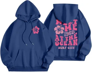 Women's Oversize Y2K Hoodies Teen Girls Cute Graphic Preppy Sweatshirts Trendy Long Sleeve Fall Hooded Sportswear