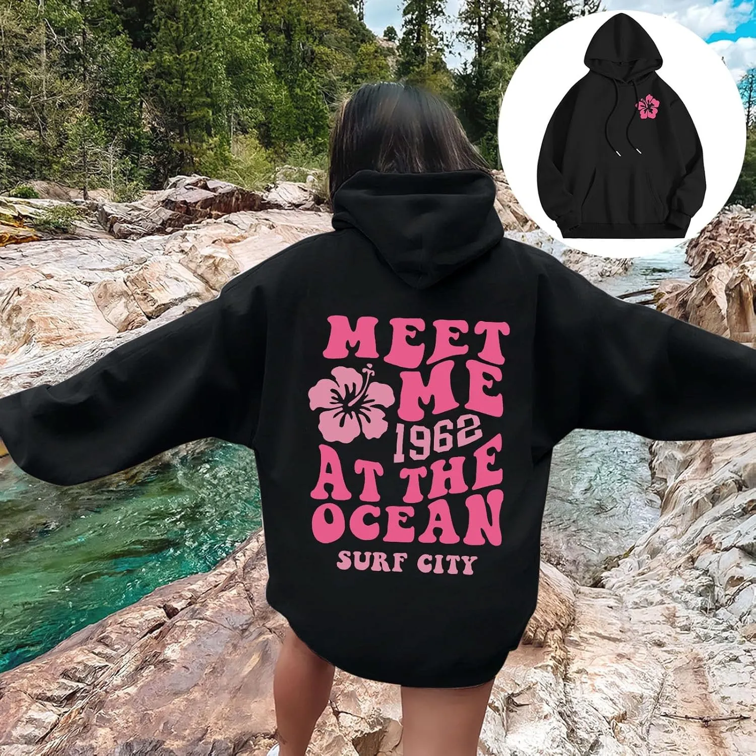 Women's Oversize Y2K Hoodies Teen Girls Cute Graphic Preppy Sweatshirts Trendy Long Sleeve Fall Hooded Sportswear