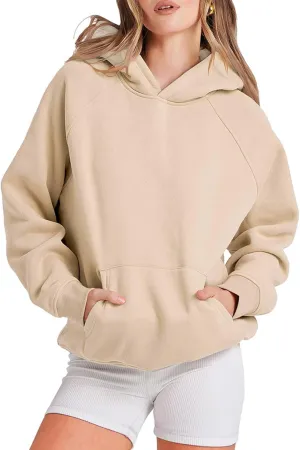 Women's Oversized Hoodies Fleece Long Sleeve Pullover Sweatshirts Fall Winter Casual Loose Comfy Preppy Top Clothes