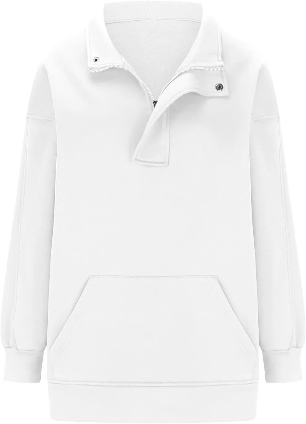 Women's Oversized Quarter Zip Sweatshirts Casual Sports Half-zip Long Sleeve Pullover Tops Solid Color Sweatshirt