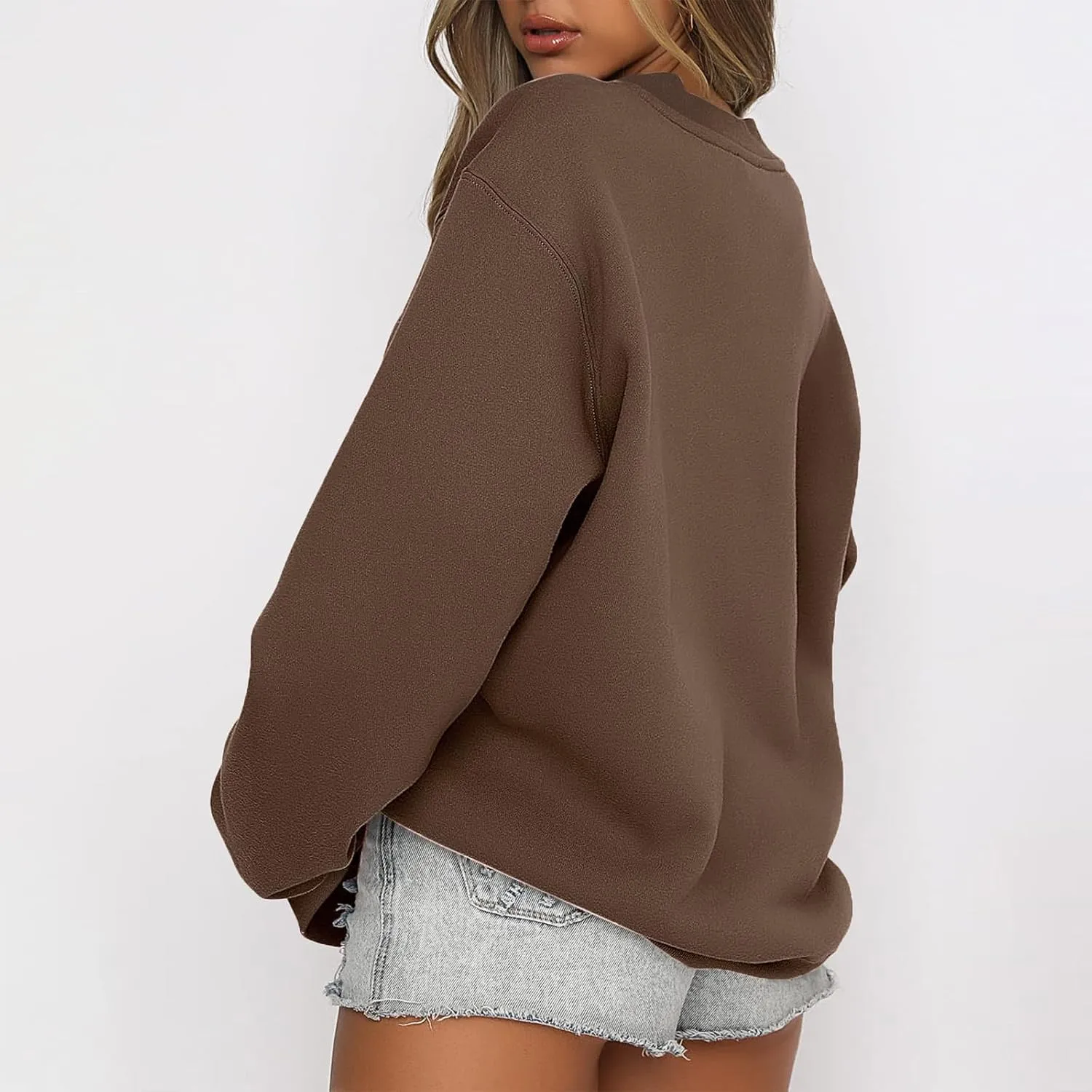 Womens Oversized Sweatshirts 2024 Long Sleeve Crew Neck Pullover Hoodies Fall Casual Outfits Y2K Preppy Clothes