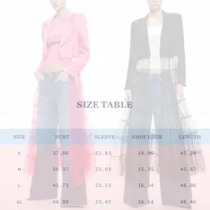 Women's satin tulle patchwork long sleeve small suit slim cardigan jacket tulle dress