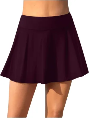 Women's Swim Skirt Belly Tightening Swimsuit Skirt High Waisted Swimsuit Bottom Mens Short Swim Trunks 5