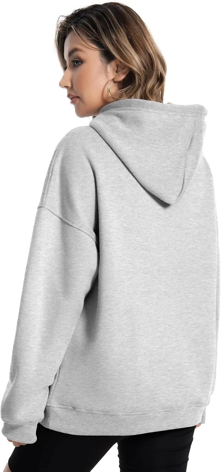 Womens Trendy Hoodies Y2k - Cute Oversized Sweatshirts Long Sleeve Warm Fleece Lined Pullover Clothes with Pockets