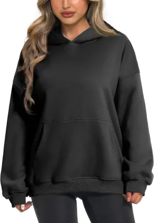 Womens Trendy Hoodies Y2k - Cute Oversized Sweatshirts Long Sleeve Warm Fleece Lined Pullover Clothes with Pockets