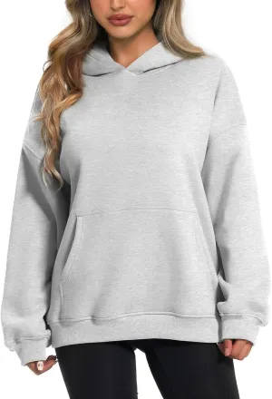 Womens Trendy Hoodies Y2k - Cute Oversized Sweatshirts Long Sleeve Warm Fleece Lined Pullover Clothes with Pockets