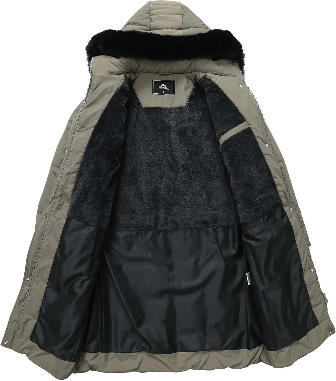 Women's Waterproof Long Winter Coat Thickened Down Alternative Jacket Warm Puffer Jacket Hooded Parka
