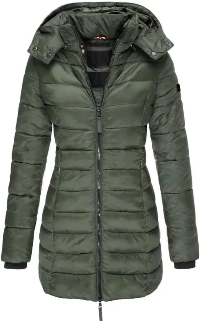 Women's Winter Cotton Coat Medium-Length Office Lady Padded Jacket Warm Down Coat
