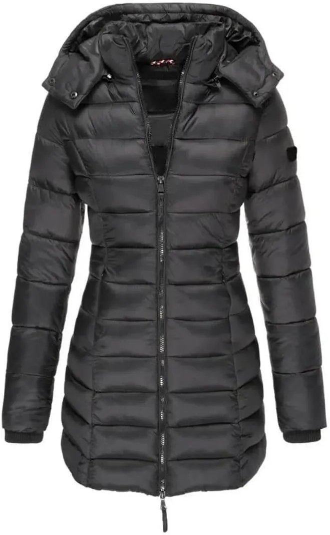 Women's Winter Cotton Coat Medium-Length Office Lady Padded Jacket Warm Down Coat