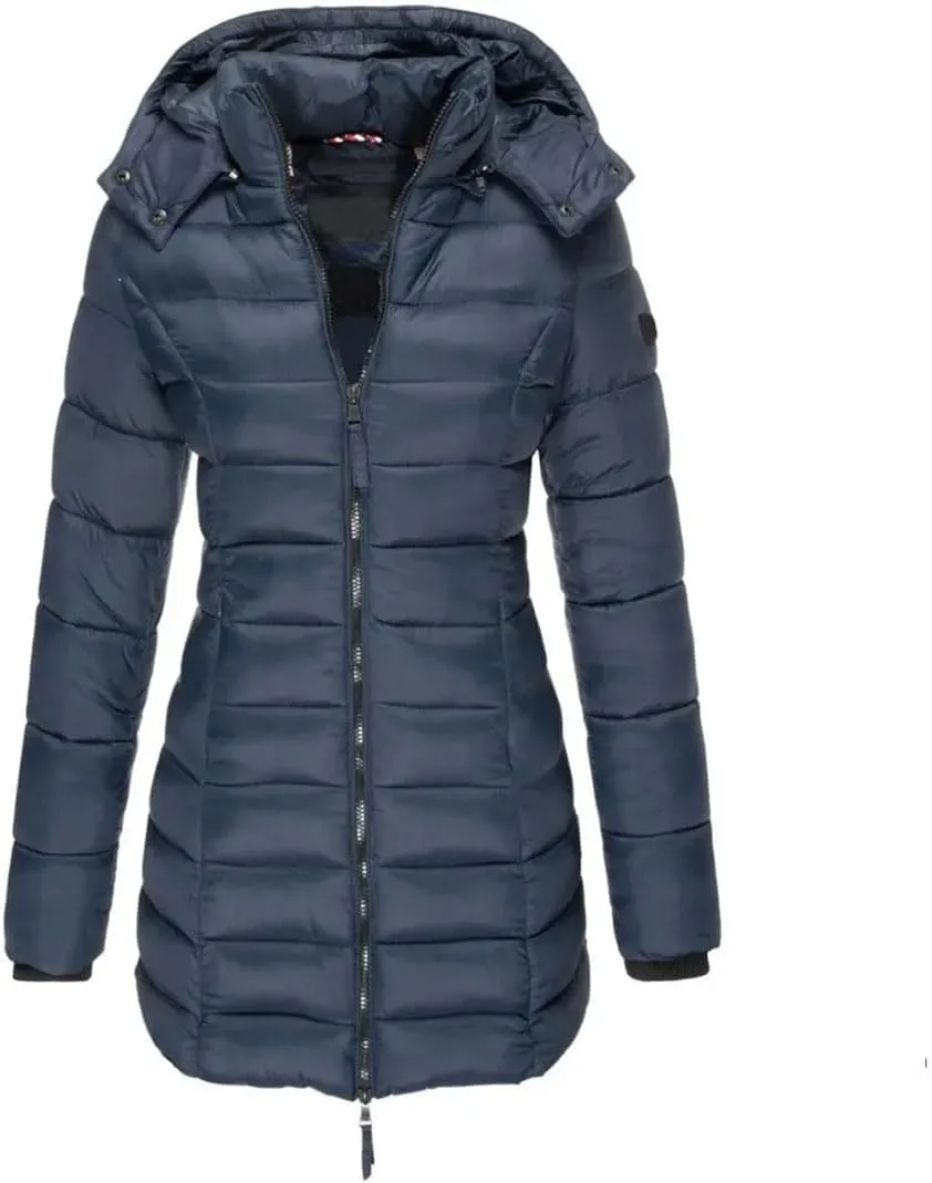 Women's Winter Cotton Coat Medium-Length Office Lady Padded Jacket Warm Down Coat