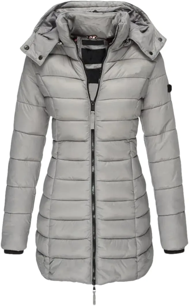 Women's Winter Cotton Coat Medium-Length Office Lady Padded Jacket Warm Down Coat
