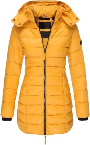 Women's Winter Cotton Coat Medium-Length Office Lady Padded Jacket Warm Down Coat