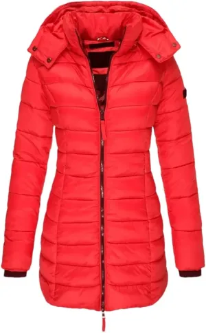 Womens Winter Long Down Coat Thicken Warm Hooded Cotton Padded Puffer Jacket Overcoat