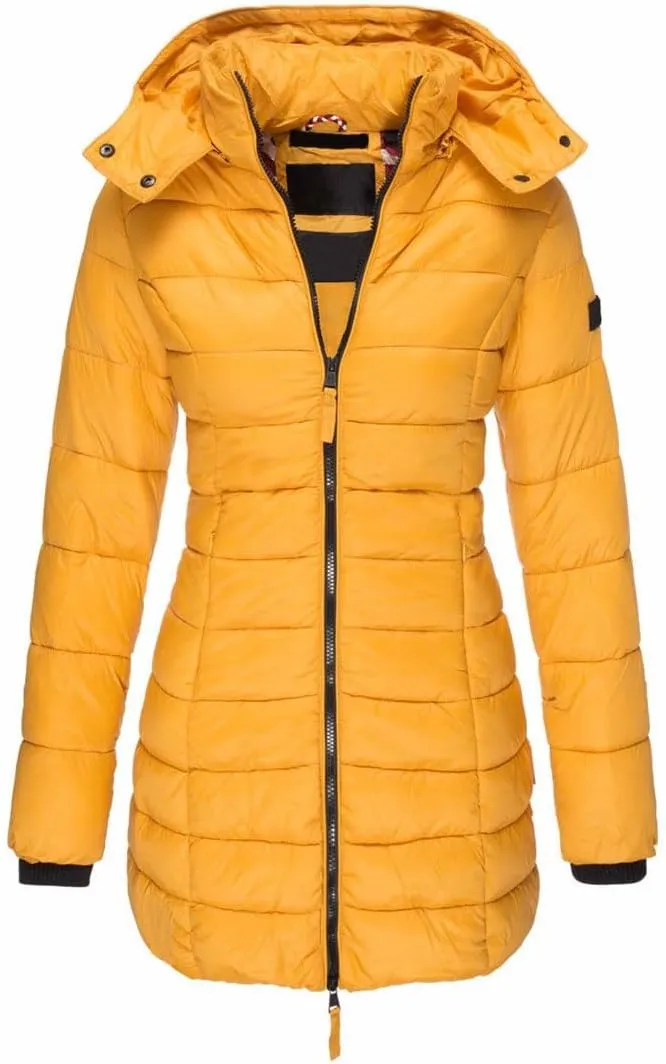 Womens Winter Long Down Coat Thicken Warm Hooded Cotton Padded Puffer Jacket Overcoat