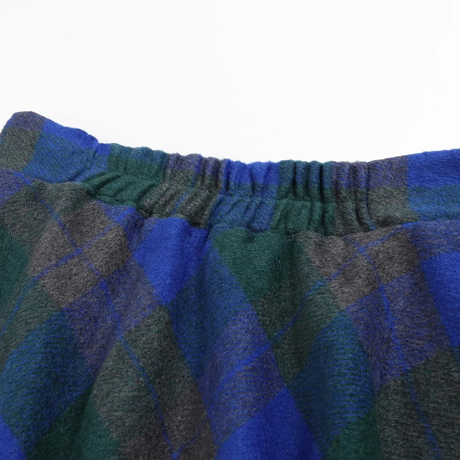 Women's Winter Plaid Maxi Skirt Elegant High Waist Warm Wool Long Pleated Skirt S-3XL