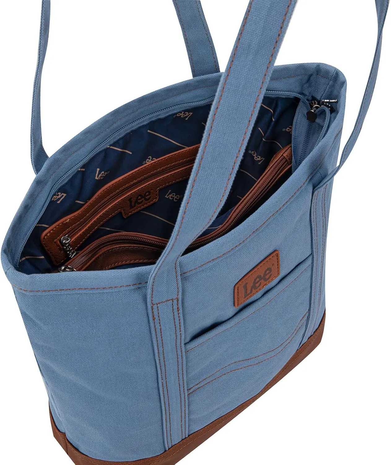 x Lee Tote Bag for Women Denim Canvas Top Handle Shoulder Purse Handbags with Multi-Pocket for Work, Travel & Everyday Use