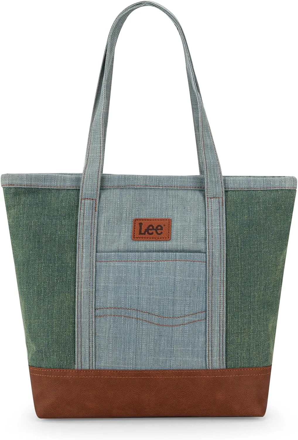 x Lee Tote Bag for Women Denim Canvas Top Handle Shoulder Purse Handbags with Multi-Pocket for Work, Travel & Everyday Use