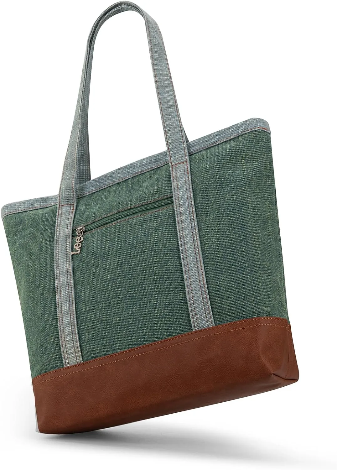 x Lee Tote Bag for Women Denim Canvas Top Handle Shoulder Purse Handbags with Multi-Pocket for Work, Travel & Everyday Use