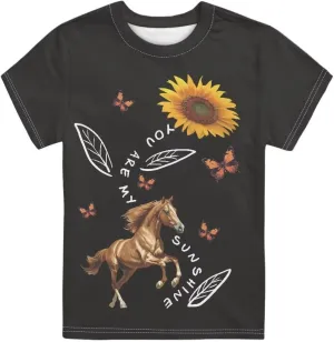 Xhuibop Kids Tshirts Girls Boys 3-16 Years Summer Clothes for Teens Loose Fitting Tops