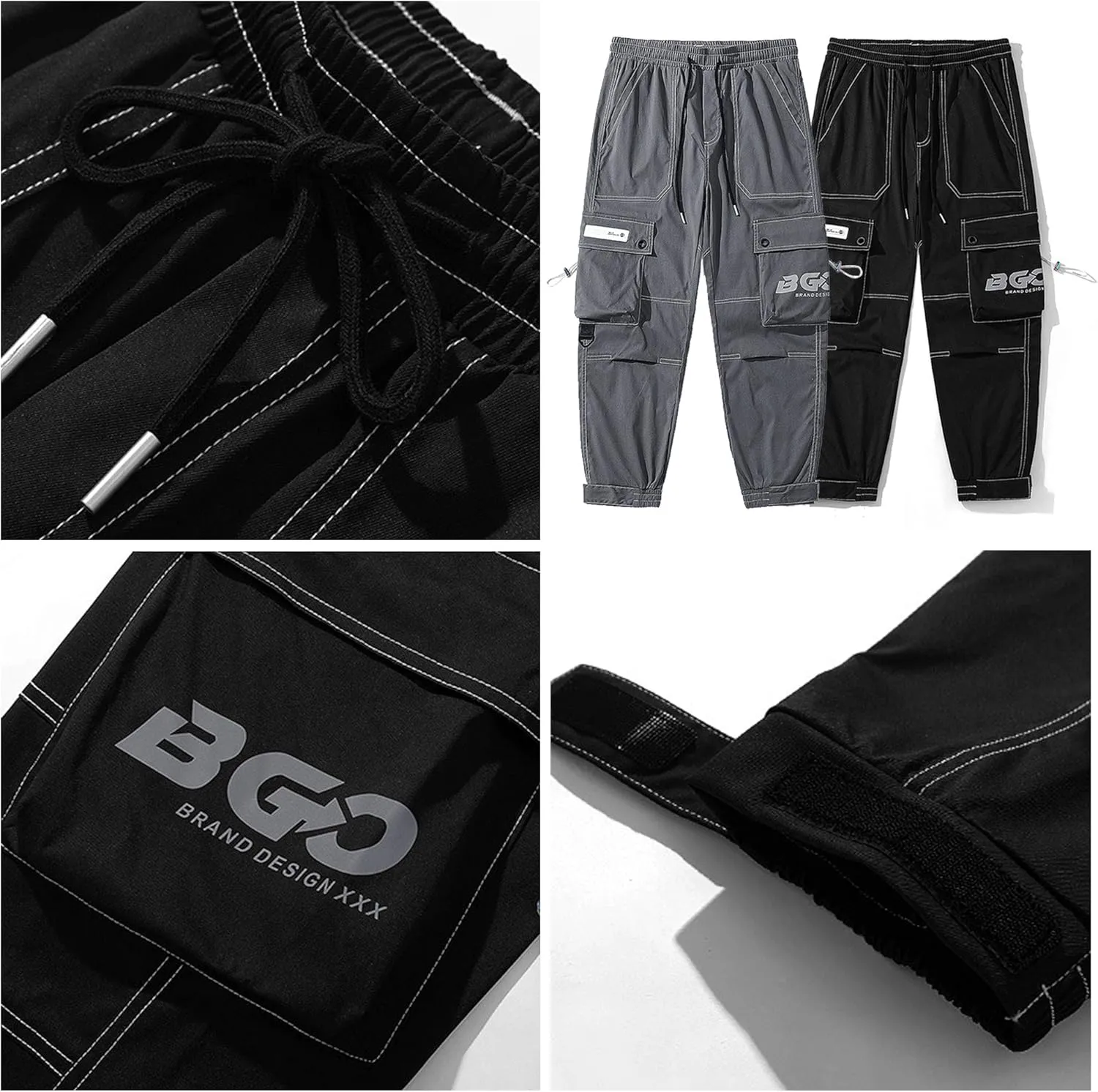 XYXIONGMAO Streetwear Harem Pants for Men Hip Hop Techwear Pants Loose Overalls Casual Function Multi-Pocket Trousers