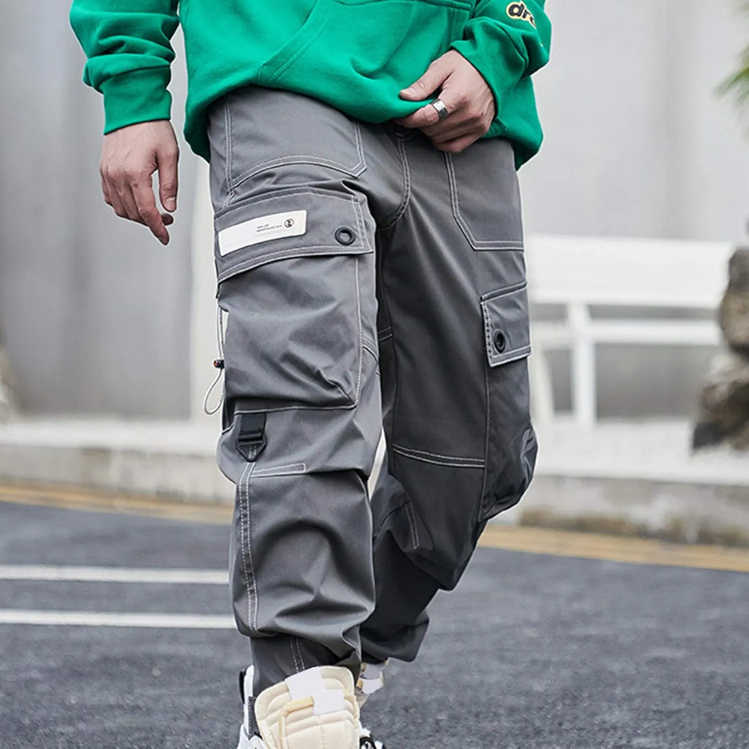 XYXIONGMAO Streetwear Harem Pants for Men Hip Hop Techwear Pants Loose Overalls Casual Function Multi-Pocket Trousers