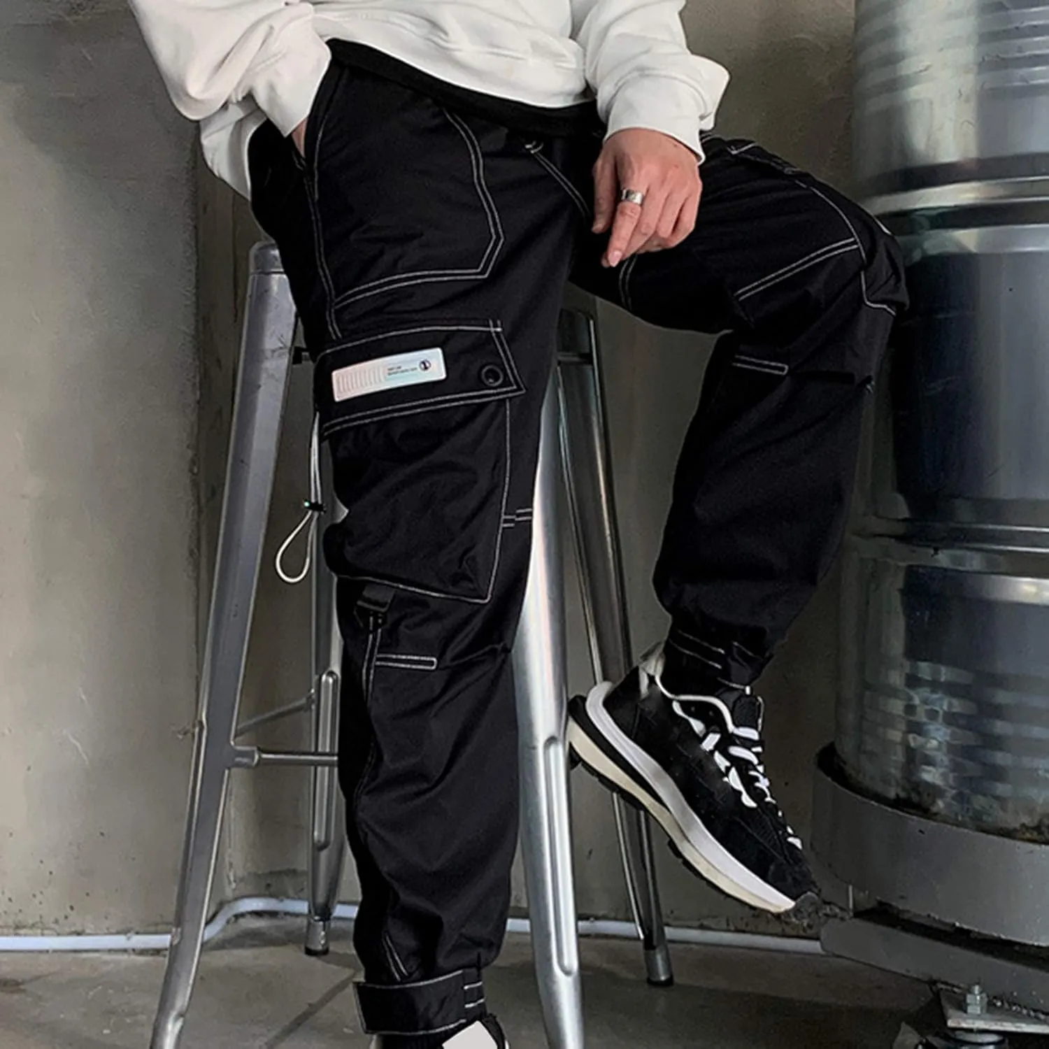 XYXIONGMAO Streetwear Harem Pants for Men Hip Hop Techwear Pants Loose Overalls Casual Function Multi-Pocket Trousers