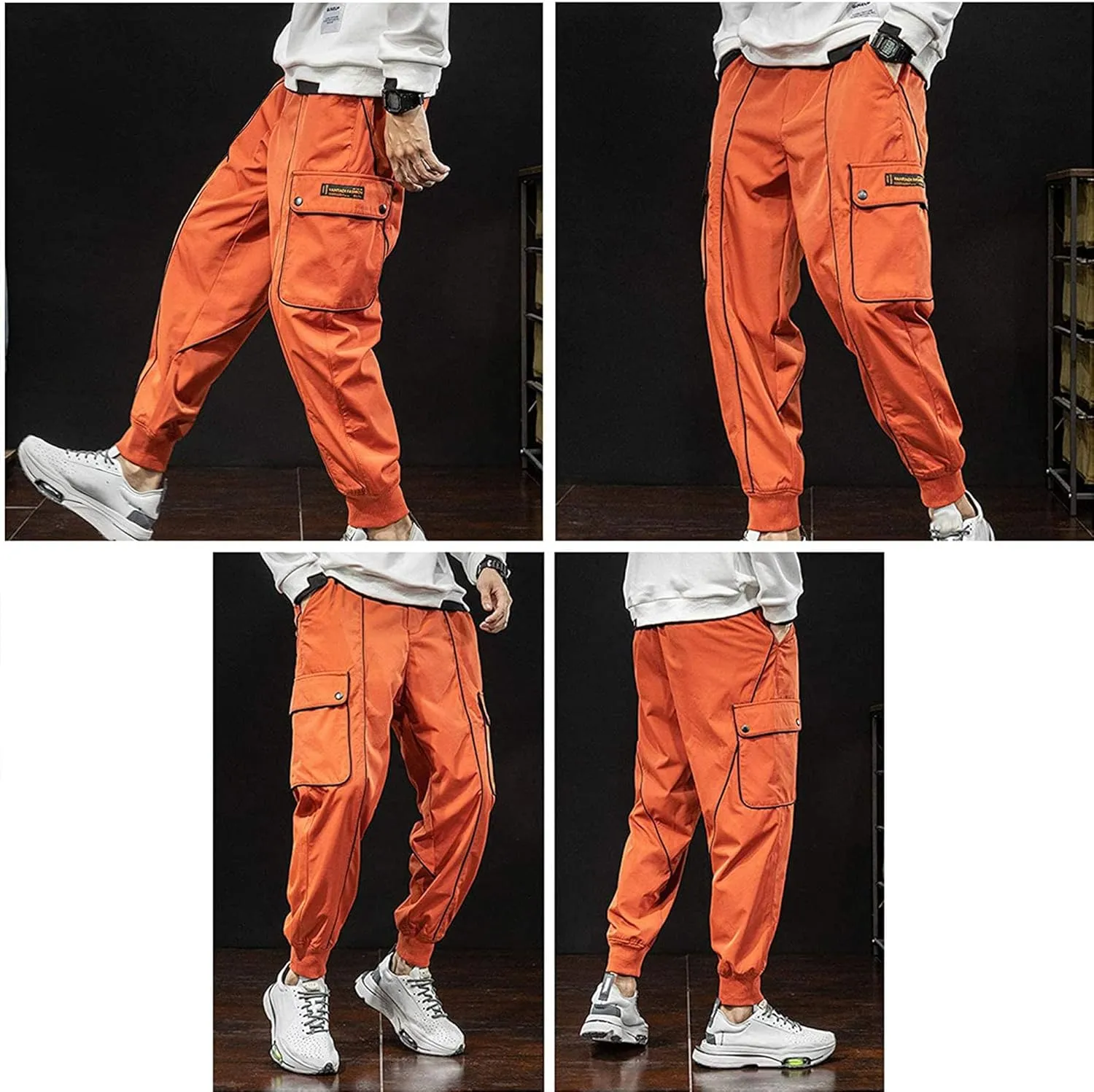 XYXIONGMAO Streetwear Hip Hop Cargo Joggers Pants for Men Casual Pants Loose Multi-Pocket Outdoor Sports Harem Overalls