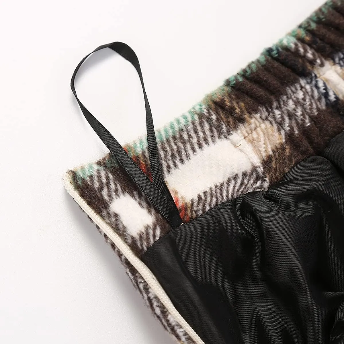 Ylingjun Womens Warm Wool Midi Skirts Winter Fall High Elastic Waist A line Flared Woolen Skirts
