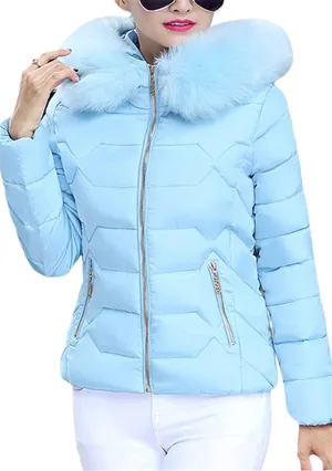 YMING Womens Winter Warm Down Coat Quilted Parka Jacket Oversized Puffer Outwear with Faux Fur Hood