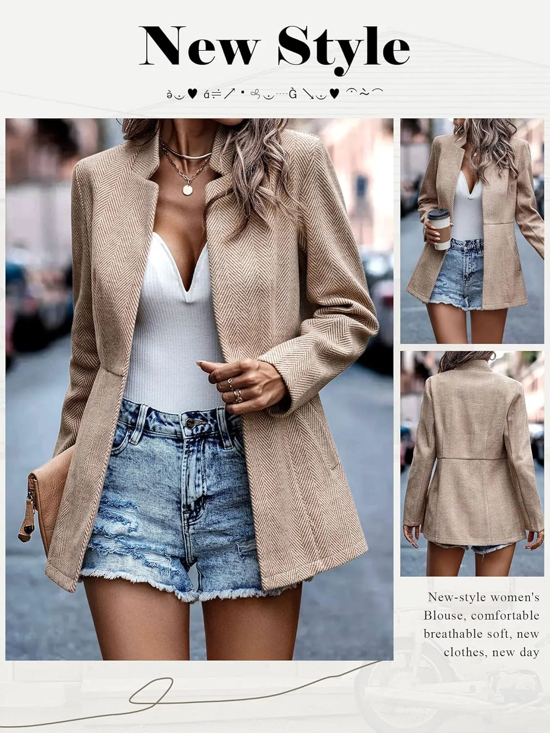 Ytfsrukp Womens Coat Casual Open Front Blazer Long Sleeve Stand Collar Solid Trench Business Work Office Jacket Outwear