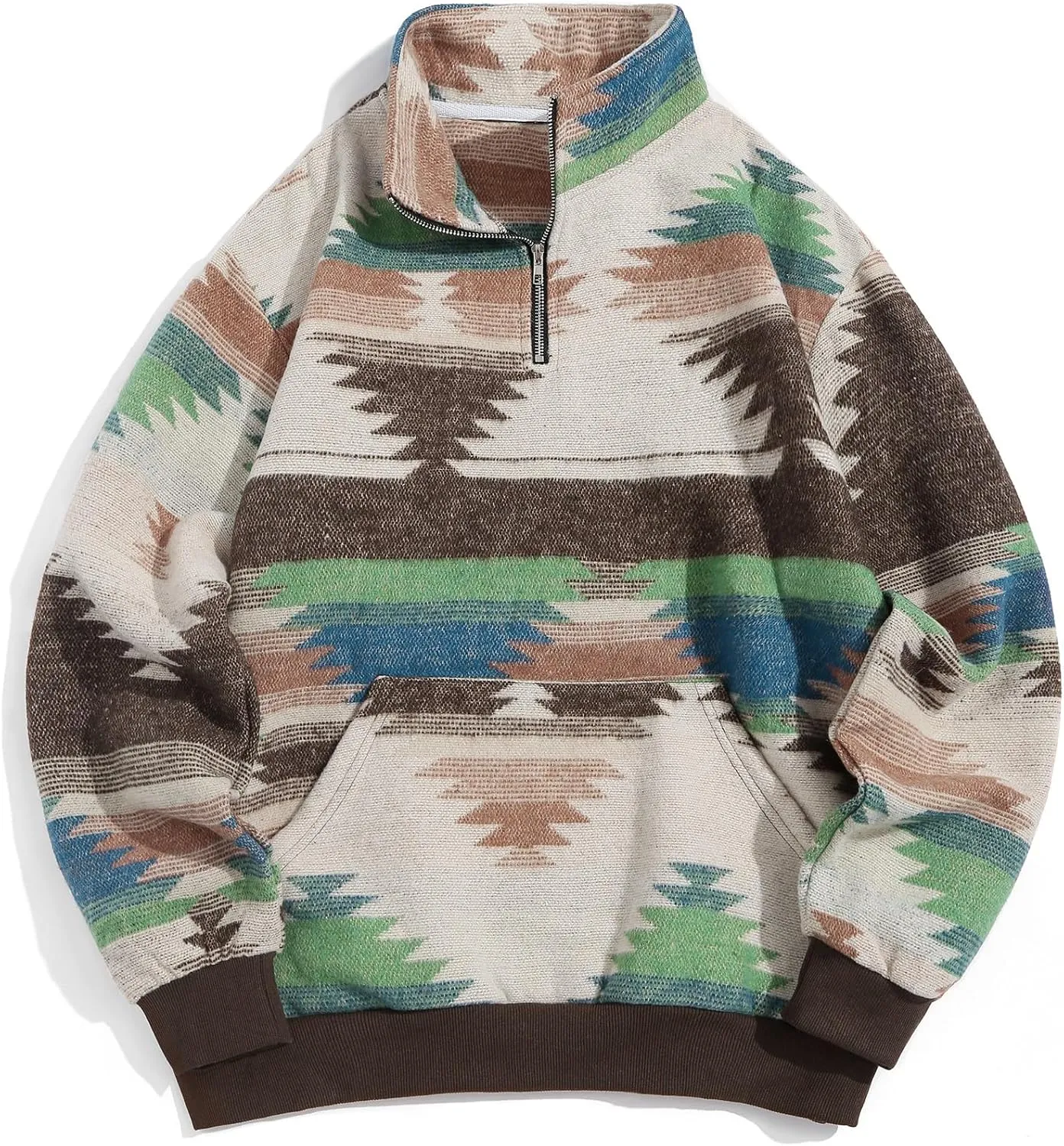 ZAFUL Mens Graphic Fleece Sweatshirts Quarter Zip Pullover Sweatshirt Letter Embroidered Oversized Vintage Hoodie Top